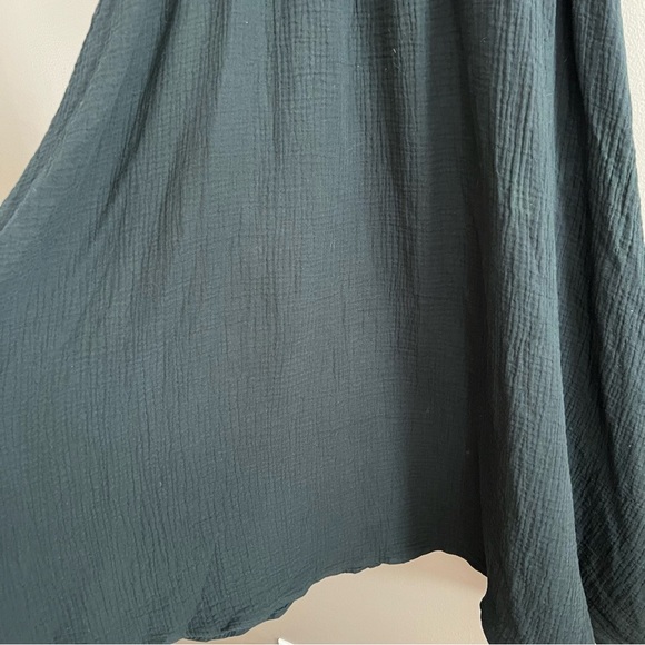 Steve Madden Taryn Cotton Gauze Midi Dress Sleeveless V Neck  Black Large - Picture 6 of 15